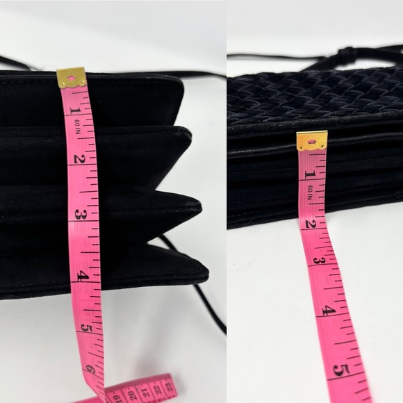 Bottega Veneta Intrecciato Knot Top Handle Black Suede Velvet Crossbody Bag - Picture 15 of 16